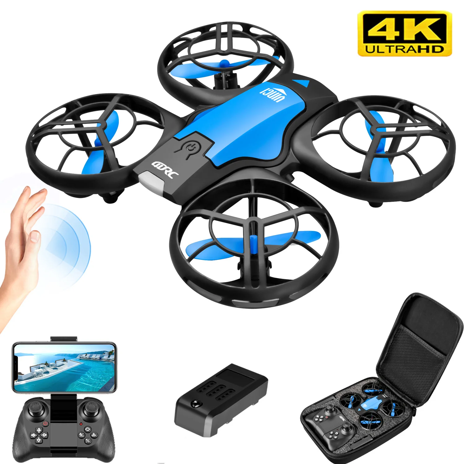 Rc Helicopter Case - V8 Nowy Mini Dron 4K Profesjonalny