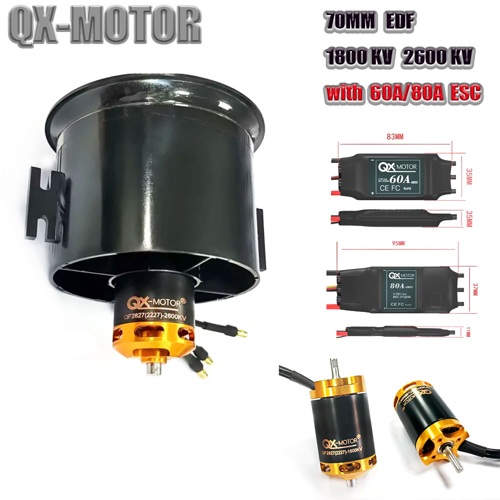 Rc Helicopter Blade - QX-MOTOR 70mm wentylator kanałowy EDF, 12